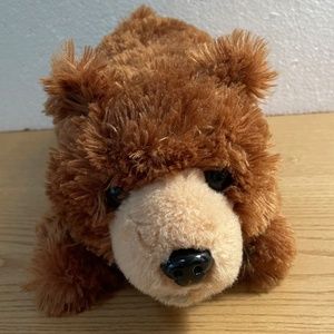 Aurora Brown Bear Plush Lay Flat Grizzly Stuffed Animal Cuddly Soft Shaggy 14”